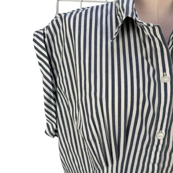 Abercrombie & Fitch Striped Short-Sleeve Midi Shirt Dress XL Tall - Picture 8 of 10